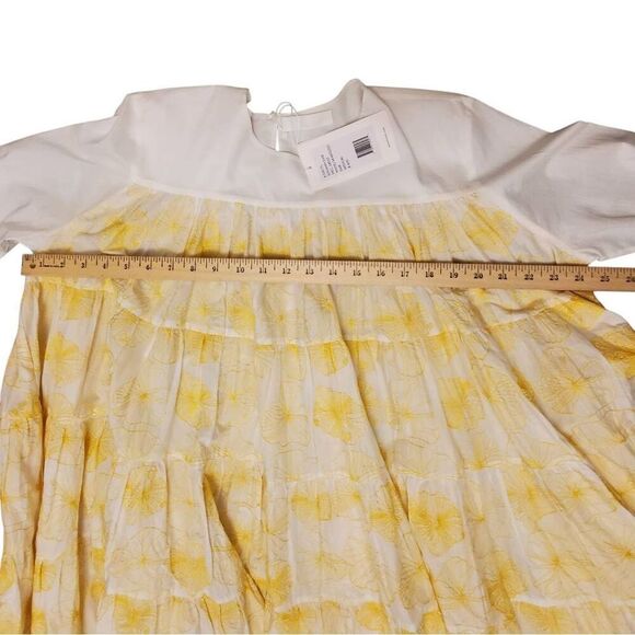 MERLETTE Soliman Embroidered Cotton Long Sleeve Babydoll Dress Size M - Picture 8 of 9